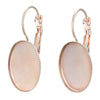 E138 - 10 pcs. Rose Gold Plated Oval Earring Clips Settings Lever Back Posts Bezels Cabochons - 18x13mm Glue Pad Setting
