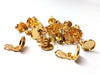 E194 - 20 pcs. Gold Tone Earring Clips Settings Hinged Bezels Cabochons - 12mm Glue Pad Setting