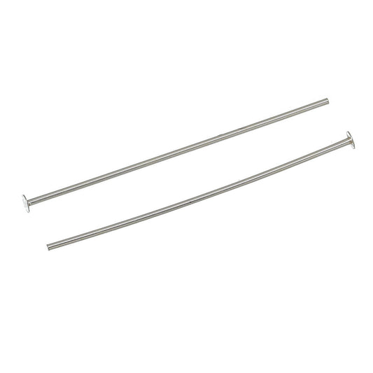 A033 - 10 pcs. 925 Sterling Silver Flat Head Head Pins - 25mm (1 inch) - 24 Gauge (0.5mm Thick)