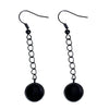 E032 - 2 pcs (1 pair) Black Earring Dangle Hooks Settings Bezels Cabochons - 10mm Glue Pad Setting - 59mm (2 3/8") x 12mm (1/2")