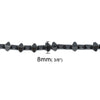 BD542 - 72 pcs. - 8mm Black Hematite Bicone Beads - 15 inch strand - Hole: 1mm - 8mm x 6mm