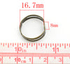 RB023 - 50 pcs. Antique Bronze ADJUSTABLE RING bases - Ring Size 6.25 - Glue Pad 8mm