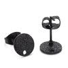 E903 - 10 pcs. (5 pairs) 304 Stainless Steel Ion Plated Black Earring Posts/Bases/Studs/Settings - 8mm Diameter - Hole Size: 1.4mm - Style F