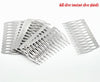 10 pcs. - Silver Tone Wire Hair Combs - 39mm x 64mm (1.54" x 2.52")