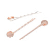 H039 - 10 pcs. - Rose Gold Plated Hair Bobby Pins Cabochons Bezels - 59mm x 12mm (2.32" x 0.47") - 10mm Glue Pad