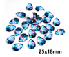 GT009 - 10 pcs Teardrop Galaxy Glass Dome Seals Tiles Cabochons - 25mm x 18mm