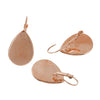 E205 - 20 pcs. Rose Gold Plated Earring Clips Settings Lever Back Bezels Cabochons - 25mm x 18mm Glue Pad Setting - Teardrop