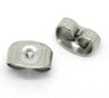 E216 - 100 pcs (50 Pairs) 304 Stainless Steel Earring Stoppers - 7mm x 4mm - Ear Nuts - Butterfly Design