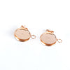 E243 - 10 pcs. 304 Stainless Steel Rose Gold Plated Earring Posts Studs Settings Bezels Cabochons Tacks with Loop - 12mm Glue Pad Setting