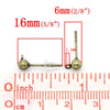 100 pcs. (50 pairs) Antique Bronze Earring Ball Posts Settings with Loop - 16mm x 6mm - Rubber Backs Included!