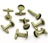CU025 - Lot of 10 Antique Bronze Cuff Links (5 pairs) - 10mm Glue Pad Bezel Setting