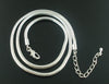 N084 - 2 pcs. Silver Plated Snake Chain Necklaces with Lobster Clasp 17.7" (45cm) - (3mm) - Fits European Beads and Large Hole Beads-Made of Copper
