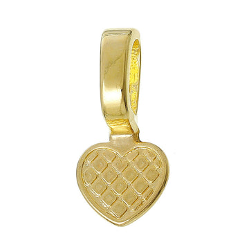 BA015 - 10 pcs. Gold Plated Medium Heart Tag Glue On Bails - 22mm x 10mm (7/8" x 3/8")