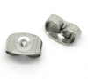 E216A - 20 pcs (10 Pairs) 304 Stainless Steel Earring Nuts Stoppers Backs - 7mm x 4mm - Hypoallergenic! Butterfly Design