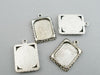 P659A - 5 pcs. Antique Silver Pendant Picture Photo Frame Setting Pendants Charms - 18mm X 21mm - Fits 16mm x 13.5mm Settings