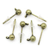 100 pcs. (50 pairs) Antique Bronze Earring Ball Posts Settings with Loop - 16mm x 6mm - Rubber Backs Included!