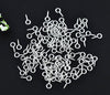 BA004 - 1000 pcs. Silver Plated Screw Eyes Bails Top Drilled - 8mm x 4mm
