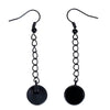 E032 - 2 pcs (1 pair) Black Earring Dangle Hooks Settings Bezels Cabochons - 10mm Glue Pad Setting - 59mm (2 3/8") x 12mm (1/2")