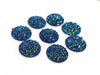 CA869 - 10 pcs Druzy Resin Embellishment Cabochons Blue Multicolor - 18mm - Dome Style