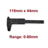 T031 - 1 pc. Black Vernier Caliper - Measuring Tool - Range: 0-80mm - 110mm x 44mm