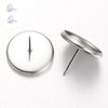 E206 - 10 pcs. Stainless Steel Earring Posts Studs Settings Bezels Cabochons Tacks - 14mm Glue Pad Setting - Hypoallergenic! Tarnish Resistant!