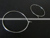 W010 - 100 Silver Plated Wine Charm/Earwire Hoop Rings - 30mm -20 Gauge