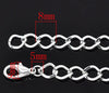 B011 - 10 pcs. Silver Plated Chain Link Bracelets with Lobster Clasps - 7 7/8 in (20 cm) - Style D - Claw Clasps