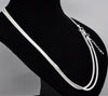N085 - 2 pcs. Silver Plated Snake Chain Necklaces with Lobster Clasp 19.7" (50cm) - (3mm) - Fits European Beads and Large Hole Beads - Claw Clasps