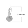 E760 - 10 pcs. Silver Tone Earring Clips Settings Lever Back Bezels Cabochons - 8mm Glue Pad Setting
