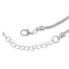 B045 - 5 pcs. Silver Plated European Snake Chain Bracelets with Chain Extender - Claw Lobster Clasp - 15cm (5 7/8") - 3mm Thick - Small Wrists