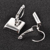 E609 - 8 pcs. Silver Plated Earring Clips Settings Lever Back Bezels Cabochons - 15mm Glue Pad Setting - Square