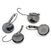 E053 - 10 pcs. Gunmetal Earring Clips Settings Lever Back Bezels Cabochons - 12mm Glue Pad Setting