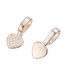 BA031A - 10 pcs. Rose Gold Plated Medium Heart Tag Glue On Bails - 22mm x 10mm (7/8" x 3/8")