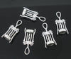 P009 - 10 pcs. Antique Silver Wine Corkscrew Tool Charms Pendants - 27mm X 11mm