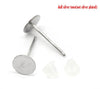E054 - 500 pieces (250 pairs) Silver Tone Earring Posts/Bases/Studs/Settings with Rubber Backs - 12mm x 6mm