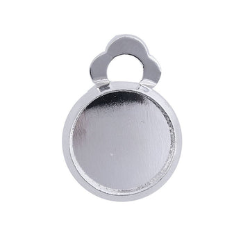 E245 - 20 pcs. Silver Plated Earring Clips Settings Hinged Bezels Cabochons - 10mm Glue Pad Setting