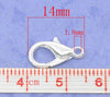 B011 - 10 pcs. Silver Plated Chain Link Bracelets with Lobster Clasps - 7 7/8 in (20 cm) - Style D - Claw Clasps