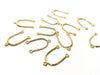E796 - 20 pcs. Gold Plated U-Shaped 3 Hole Connectors - 3 Holes - 27mm x 18mm - Hole Size: 1.5mm - Great for Earrings! 3 Loops