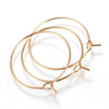 W033 - 10 pcs. 316L Stainless Steel Gold Plated Wine Charm / Earwire Hoop Rings - 35mm - 21 Gauge (0.7mm Thick) - Tarnish Resistant! Style A