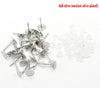 E054 - 500 pieces (250 pairs) Silver Tone Earring Posts/Bases/Studs/Settings with Rubber Backs - 12mm x 6mm