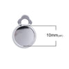 E245 - 20 pcs. Silver Plated Earring Clips Settings Hinged Bezels Cabochons - 10mm Glue Pad Setting