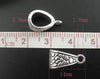 BA017A - 10 pcs. Antique Silver Dangle Triangle Slider Spacer Bails with Loop - 14mm X 7mm - Carved
