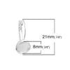 E033 - 10 pcs. Silver Plated Earring Clips Settings Lever Back Bezels Cabochons - 8mm Glue Pad Setting