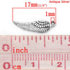P339 - 50 pcs. SMALL Tibetan Antique Silver Tone Wings Charms - 17x5mm