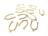 E796 - 20 pcs. Gold Plated U-Shaped 3 Hole Connectors - 3 Holes - 27mm x 18mm - Hole Size: 1.5mm - Great for Earrings! 3 Loops