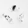 E245 - 20 pcs. Silver Plated Earring Clips Settings Hinged Bezels Cabochons - 10mm Glue Pad Setting
