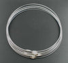 N015 - 10 pcs. Memory Wire Choker Coated Necklaces with Silver Screw Clasp - 18 inch - 1mm - THICK - Grey Silver Tone - HIGH QUALITY