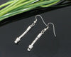 E013 - 8pcs (4 pairs) Silver Tone Earring Hooks with Dangle Chain - 2" (50mm) - 3mm Thick - Made of Copper! High Quality!