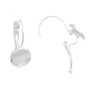 E033 - 10 pcs. Silver Plated Earring Clips Settings Lever Back Bezels Cabochons - 8mm Glue Pad Setting