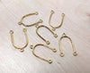 E796 - 20 pcs. Gold Plated U-Shaped 3 Hole Connectors - 3 Holes - 27mm x 18mm - Hole Size: 1.5mm - Great for Earrings! 3 Loops
